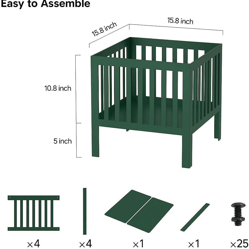 16-Inch Green Steel Fire Pit (Square Design) - Image 2