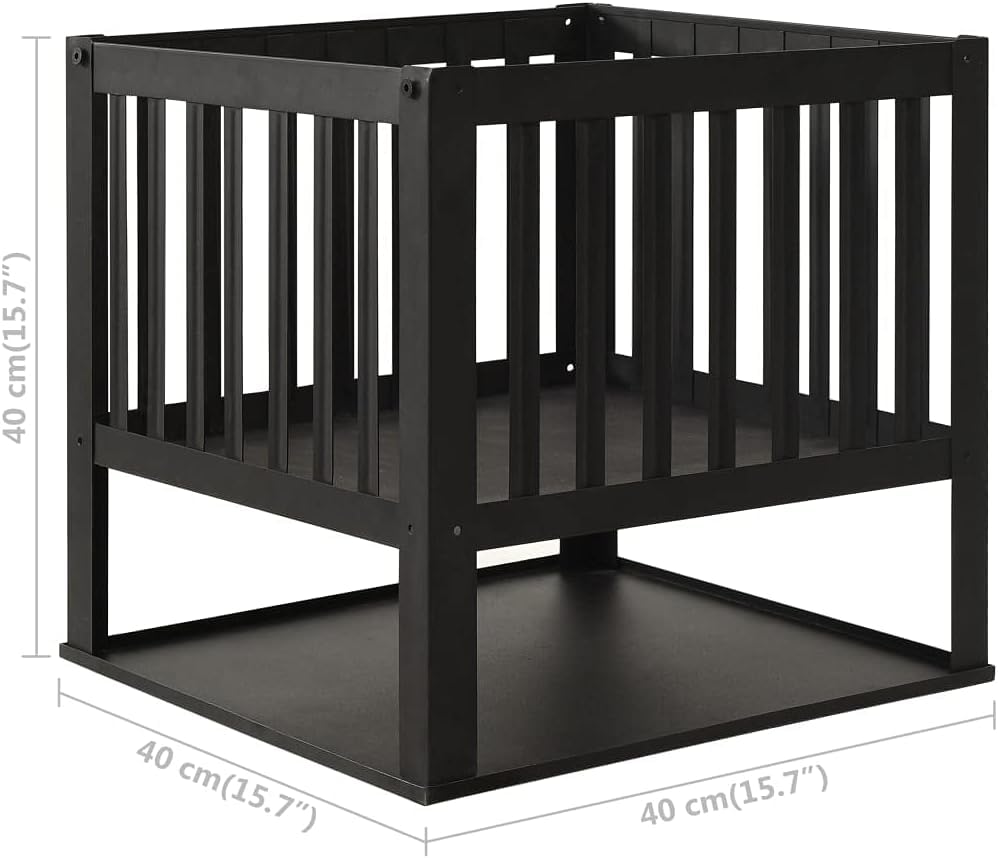 40x40x40 cm Black Steel Fire Pit with Ash Tray - Image 4