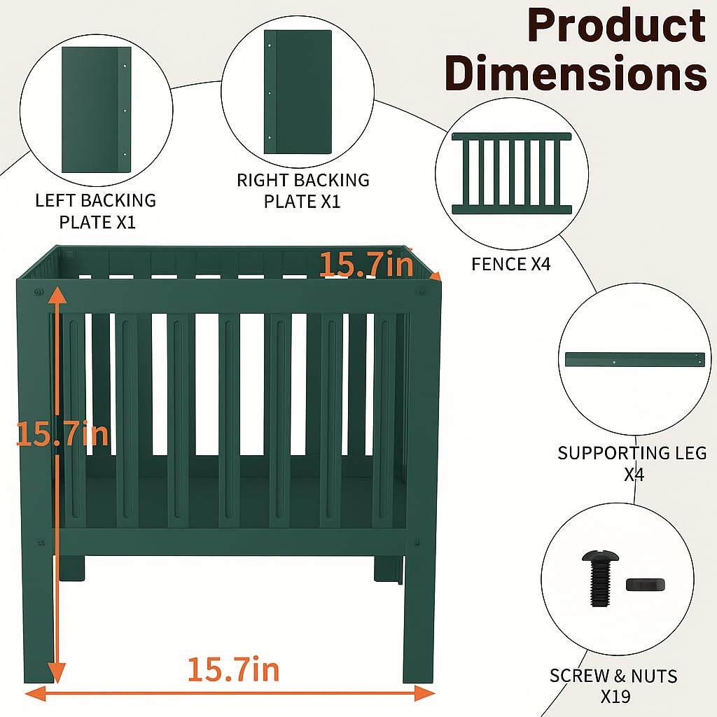 16-Inch Green Steel Fire Pit (Square Design) - Image 3