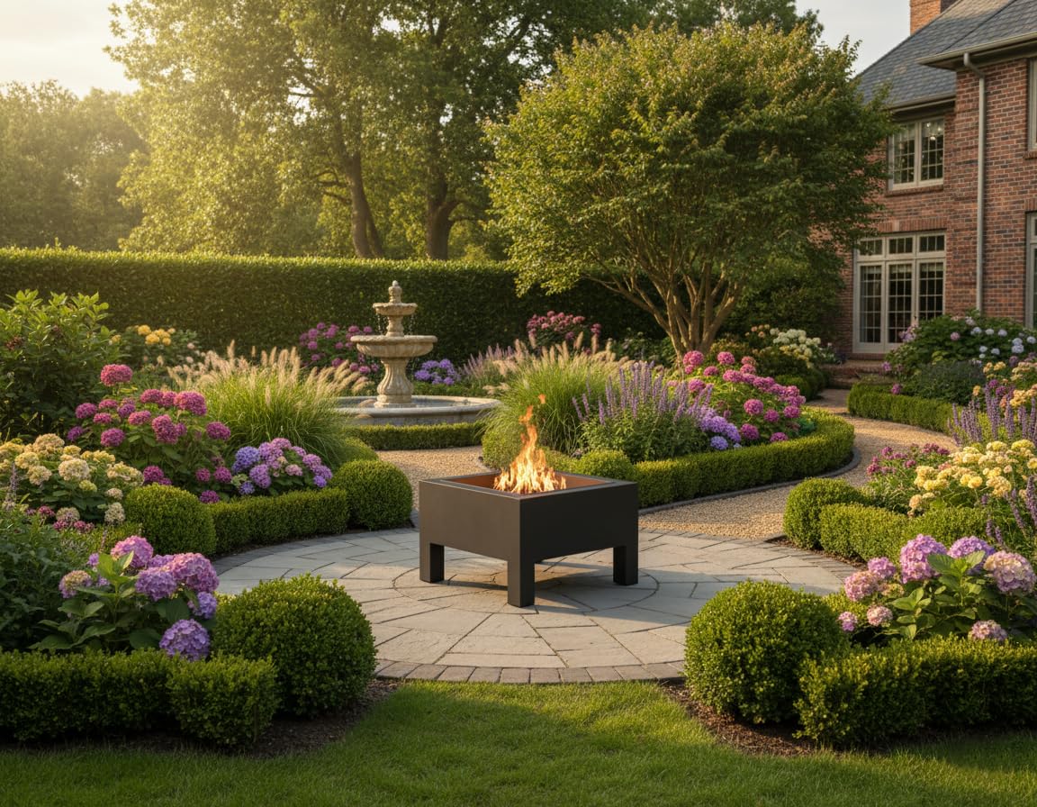 Square Metal Fire Pit with Stand (70 cm) - Image 4