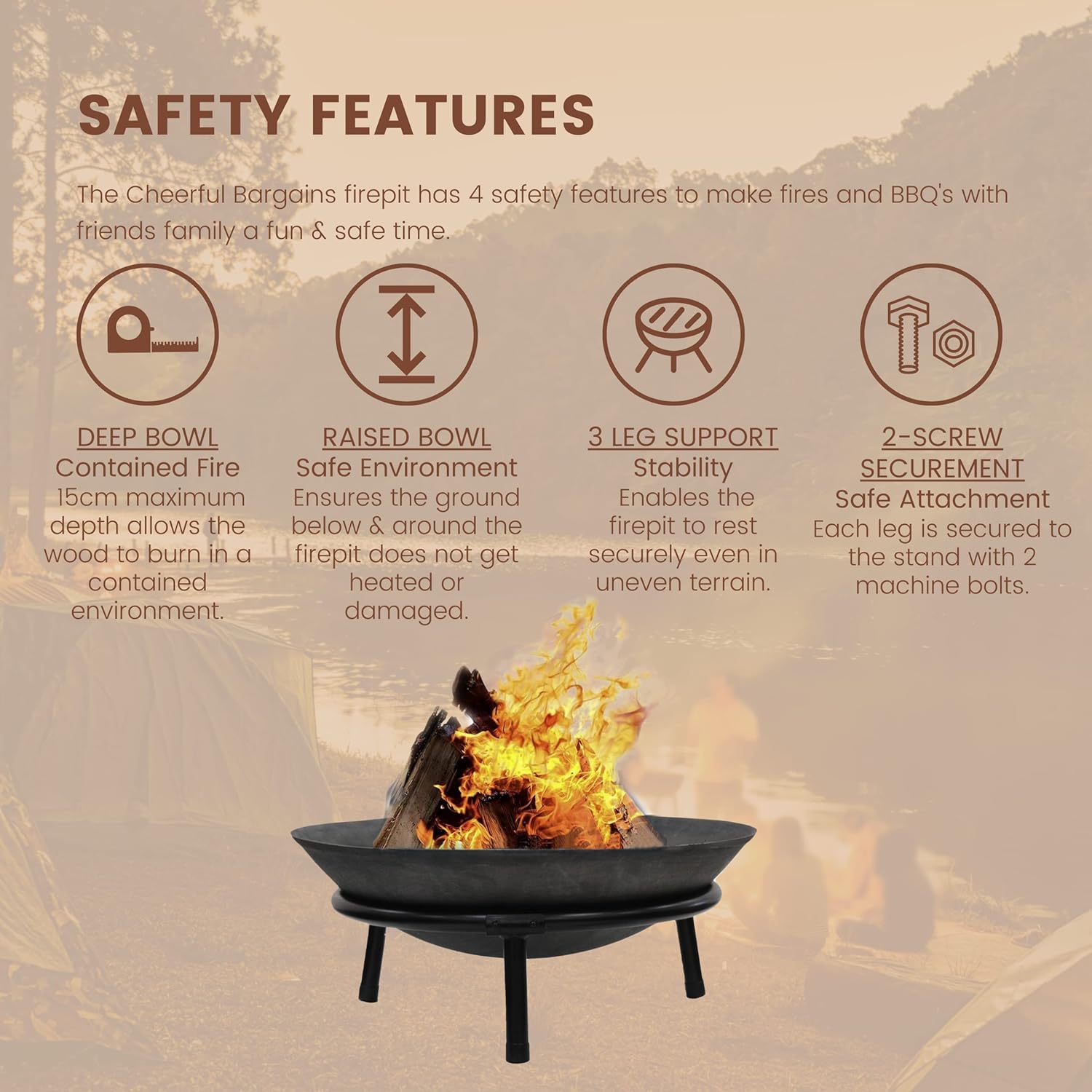 Steel Fire Bowl for Garden & Outdoor - Image 3