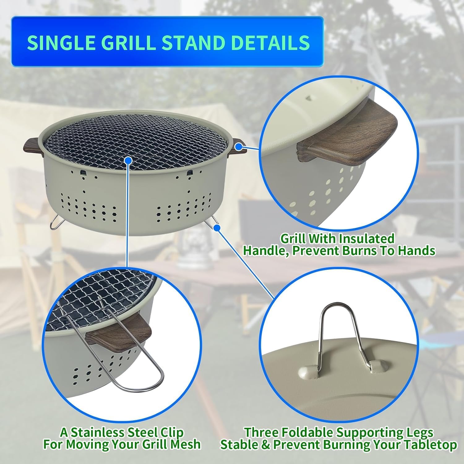 Portable Charcoal BBQ Grill & Stove - Image 3